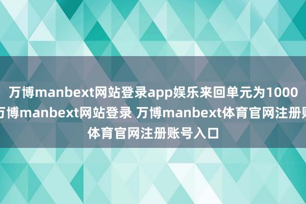 万博manbext网站登录app娱乐来回单元为1000克/手-万博manbext网站登录 万博manbext体育官网注册账号入口